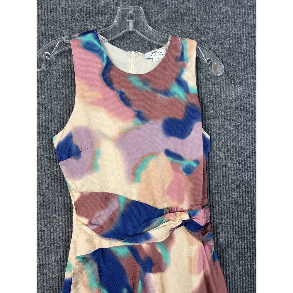 Tanya Taylor Cool Rose Christine Dress Womens 4 Multi Color Abstract Sleeveless - Picture 2 of 12